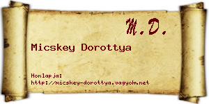 Micskey Dorottya névjegykártya